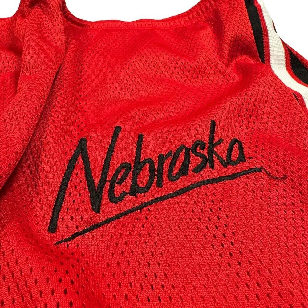 Vintage Nebraska Huskers Track Pants Mens Large Jersey Mesh Basketball Sweatpant